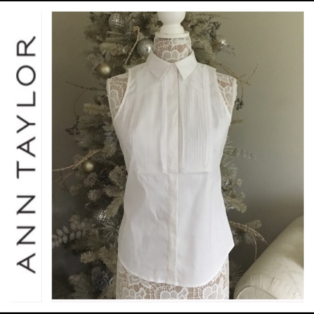 $78 Retail New! Ann Taylor cotton shirt with chiffon